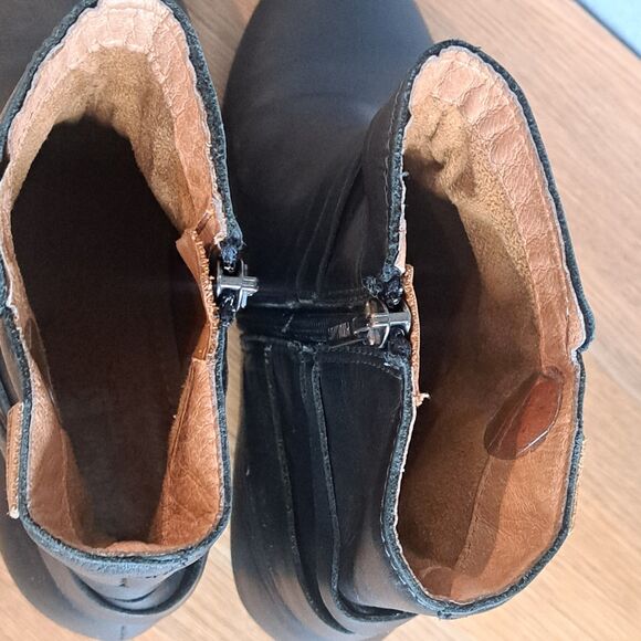 Pikolinos Verona Women 38 7.5 Black Leather Mid-Calf Zip Boots Ankle Heels - Picture 10 of 11